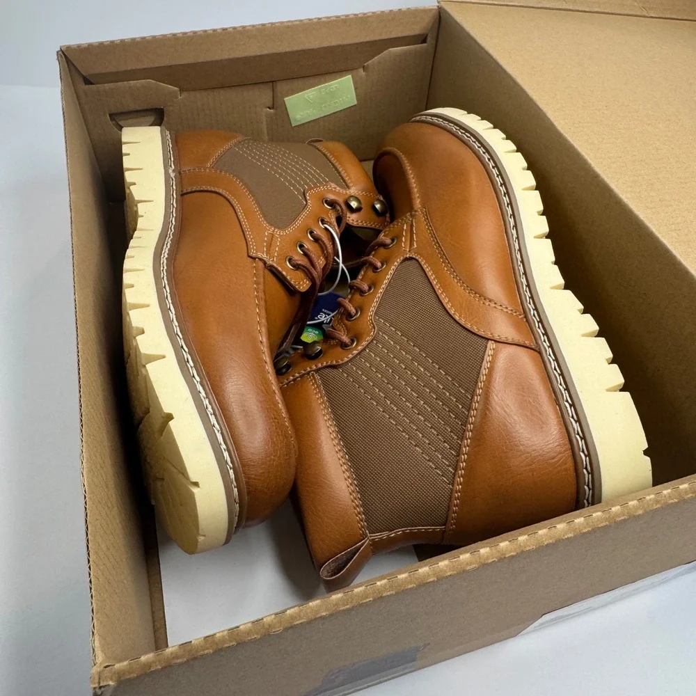 Steve Madden Mens P-Bleekr Chukka Boots Cognac Brown Ortholite Size 9 New Box